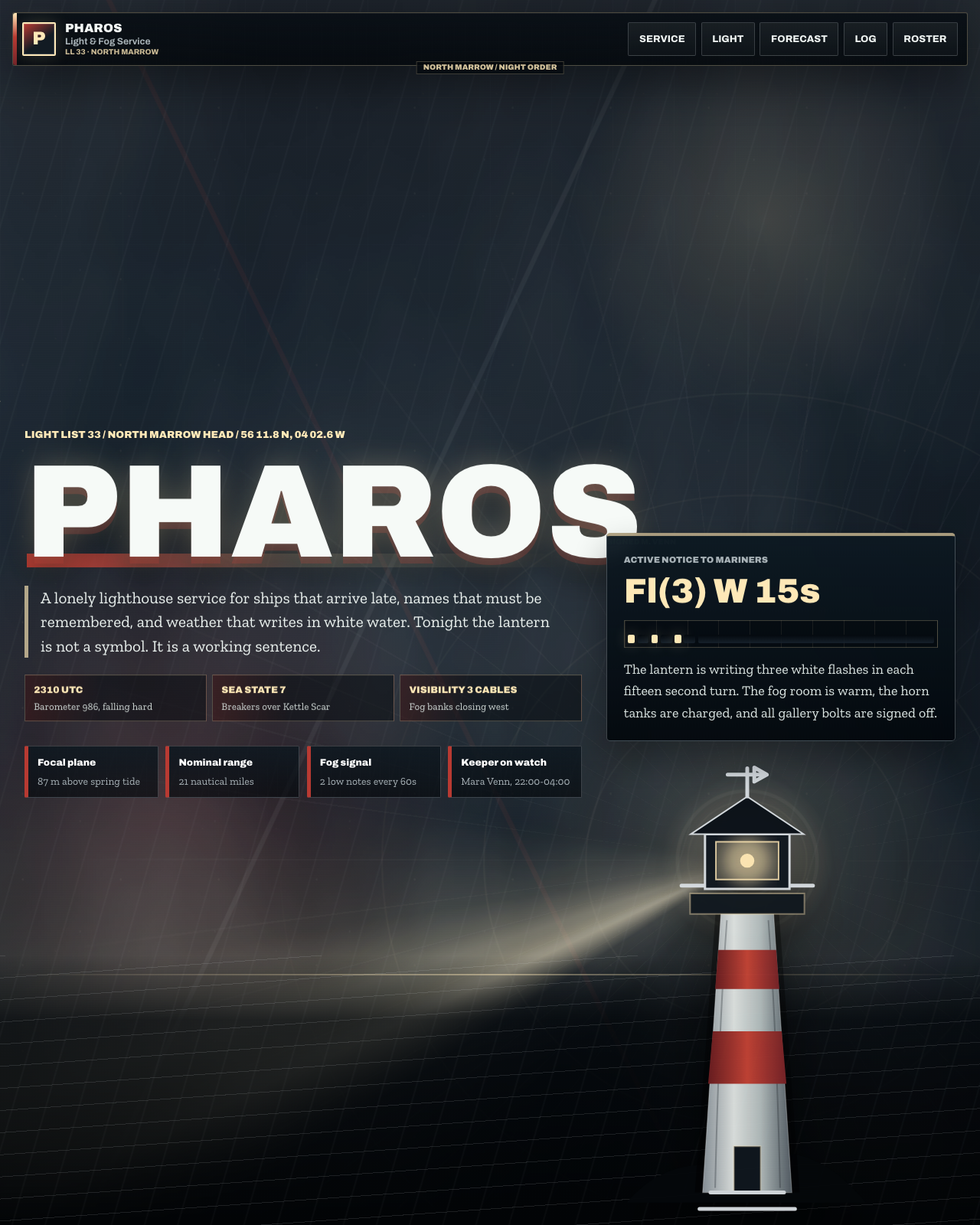 Live view of PHAROS - Light & Fog Service