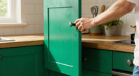 The Most Stunning Green Cabinets Gave A Dated Kitchen A Mid-Century Makeover