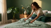 A Bright White Bedroom Is Now A Green Cocoon “Inspired By The Forest”