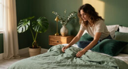 A Bright White Bedroom Is Now A Green Cocoon “Inspired By The Forest”